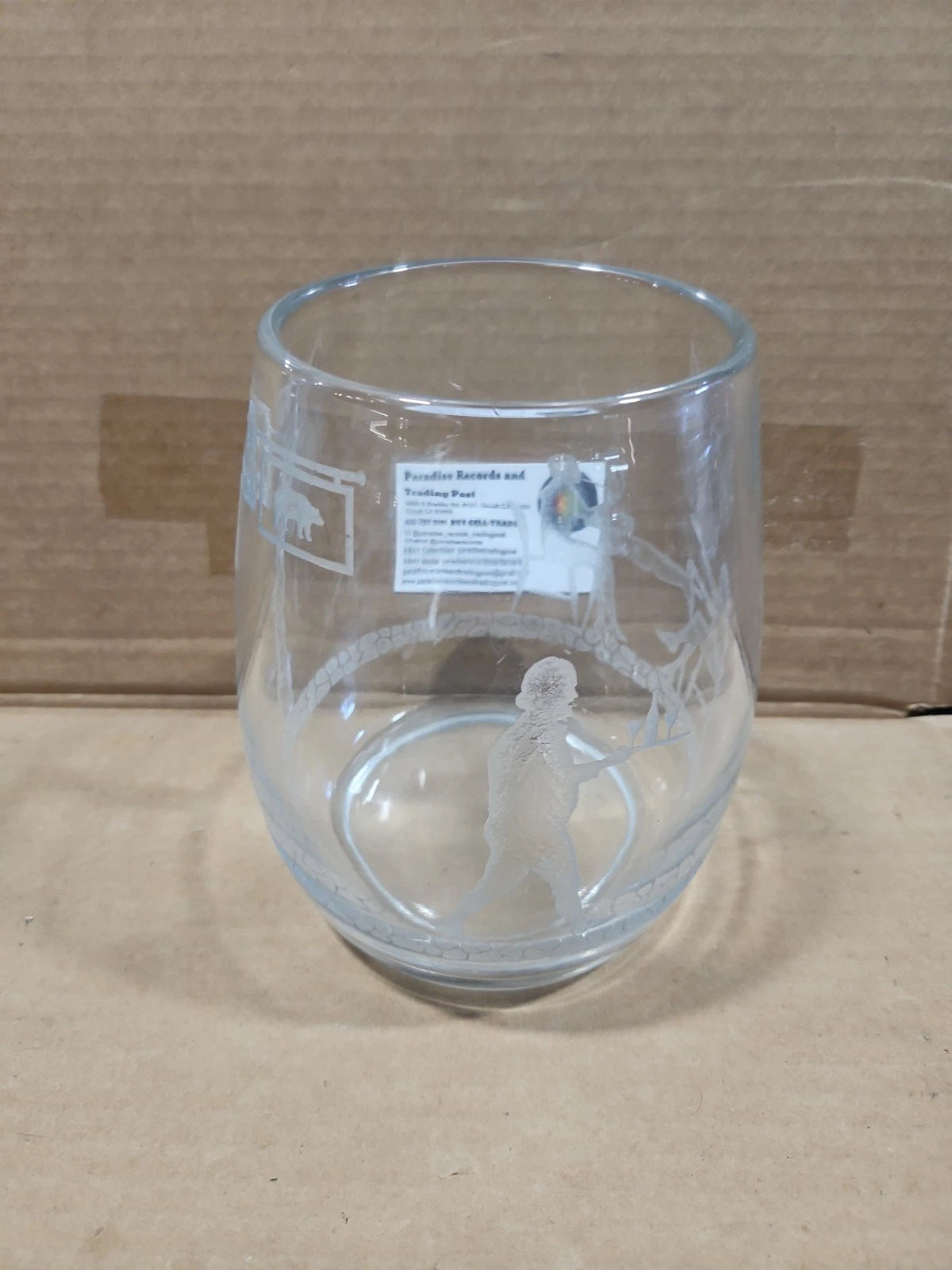 HEISEY Etched Glass Jar Rare Vintage 7 1/2 X 6 Inch Glass