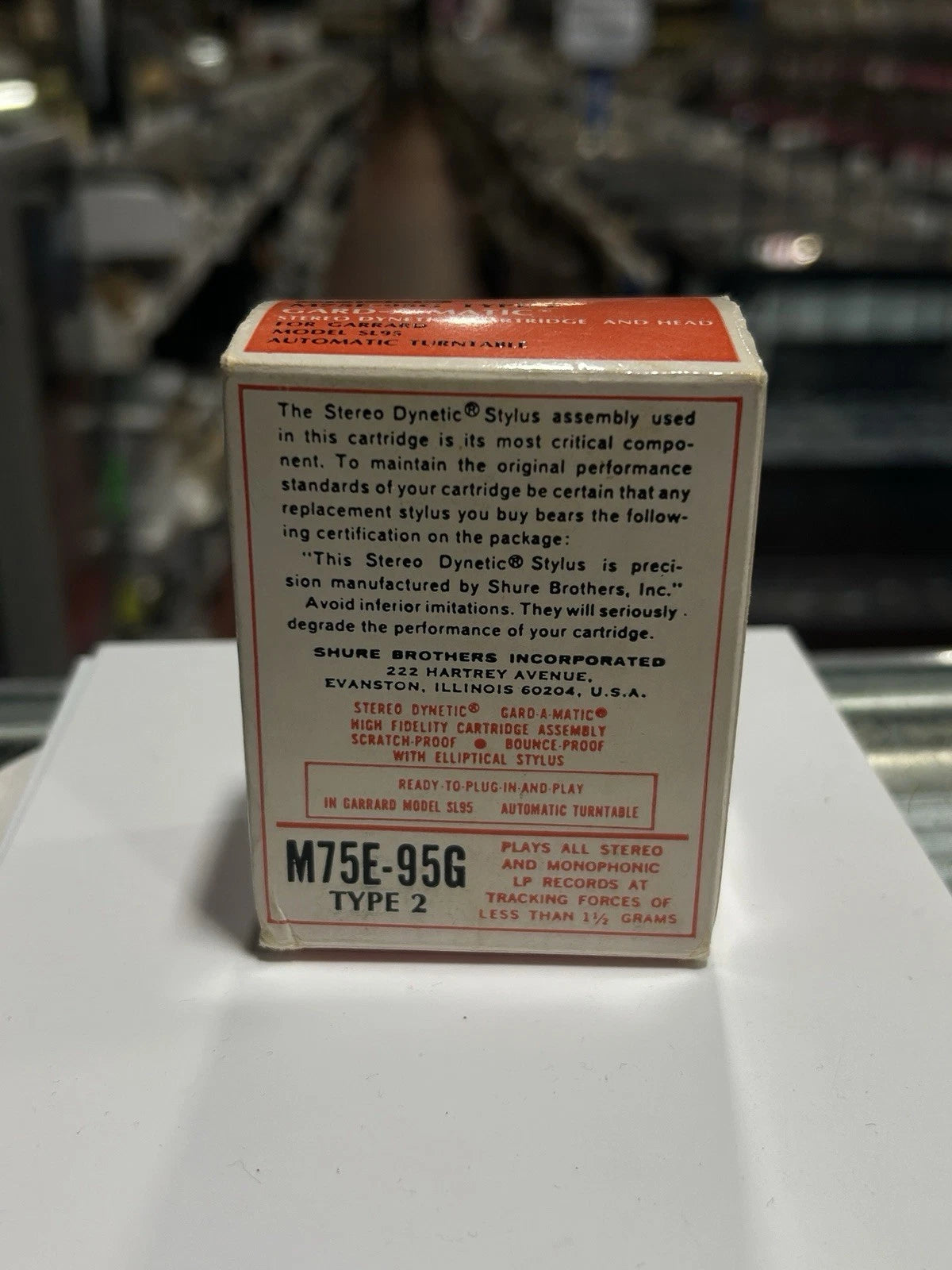 1968 Shure M75E-95G Type 2 Cartridge Head Assembly Garrard SL95 turntable *READ*