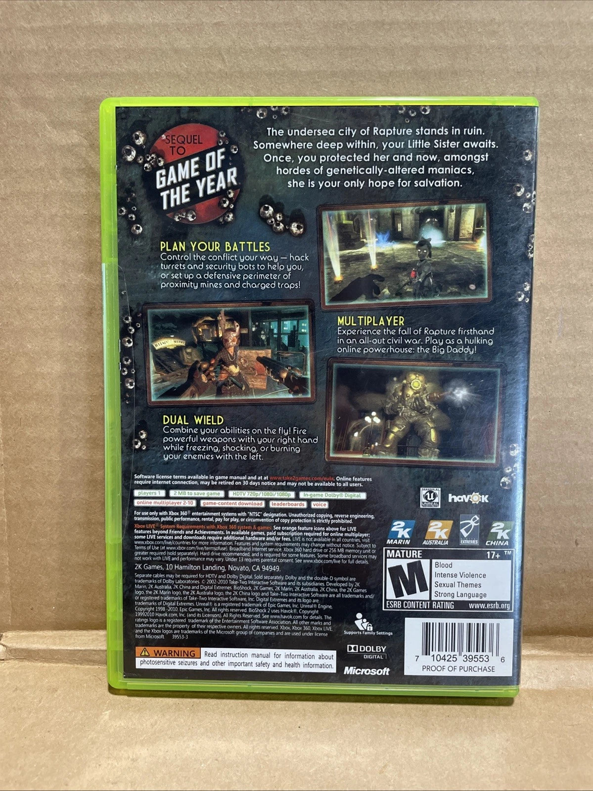 BioShock 2 (Microsoft Xbox 360, 2010) BRAND NEW SEALED