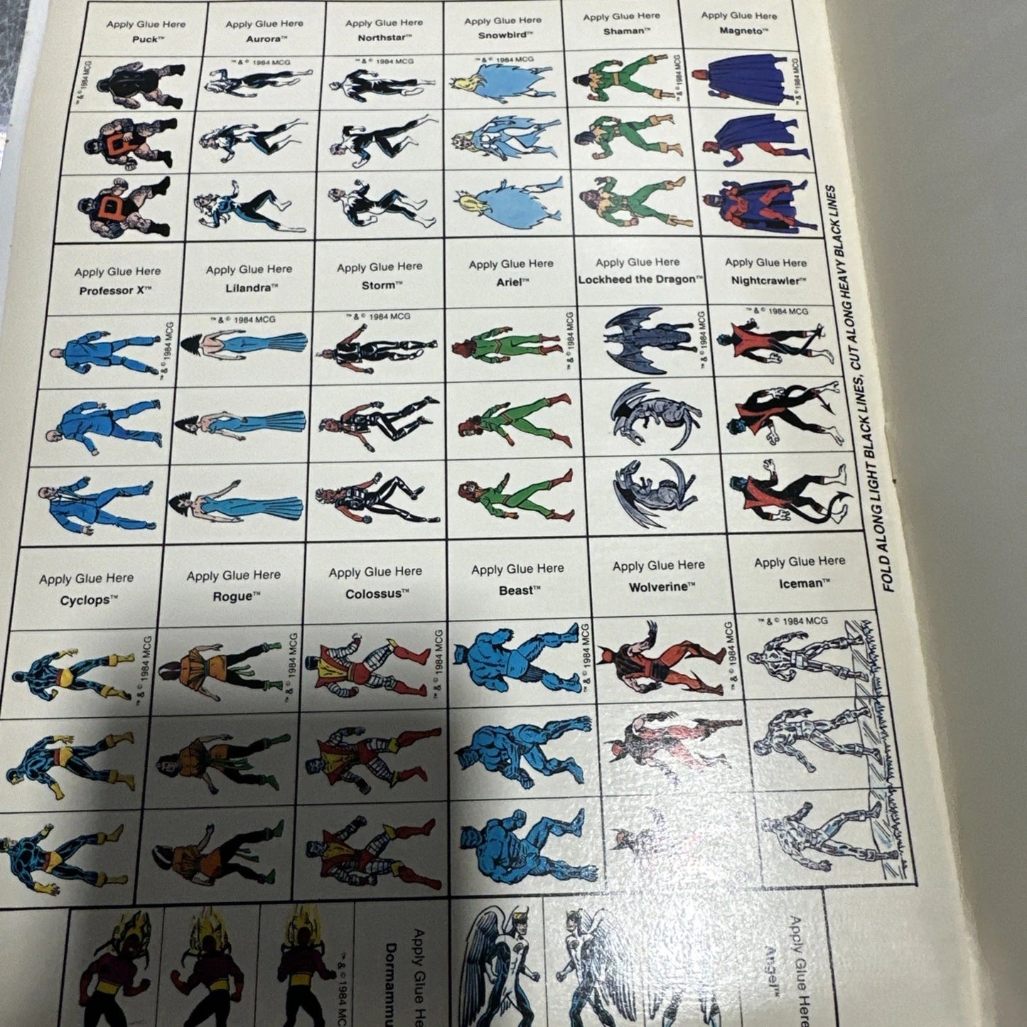 1984 MARVEL SUPER HEROES GAME ACCESSORY FOLD-UP FIGURES TSR 6856 Never Used!