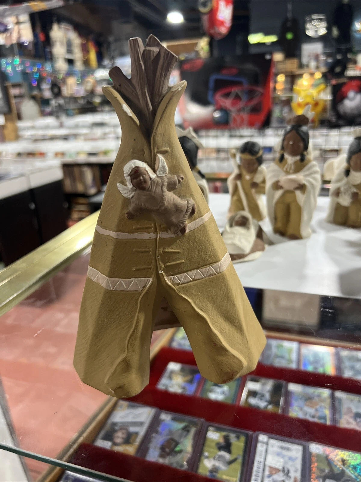 VTG Lot Of 15 Ceramic Native American Figure Set With Animals