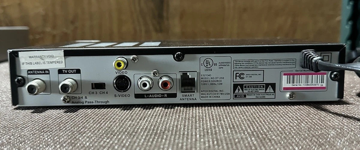 APEX DT250 DIGITAL TV CONVERTER No Remote