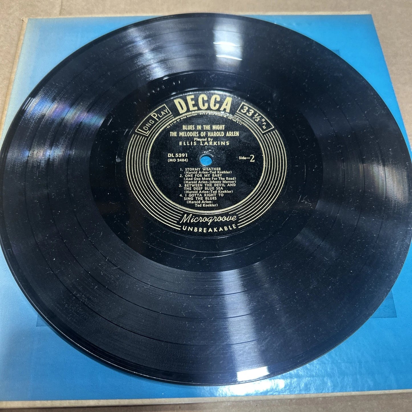 Ellis Larkins – Blues In The Night - The Melodies Of Harold Arlen 10 Inch Mono