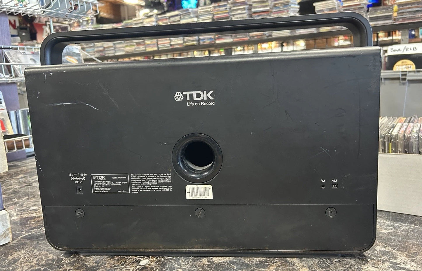 TDK Life On Record 2 Speaker Boombox TP6802BLK Parts Or Repair
