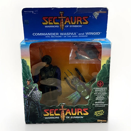 VINTAGE 1985 Coleco SECTAURS Commander WASPAX & WINGID Boxed 100% COMPLETE