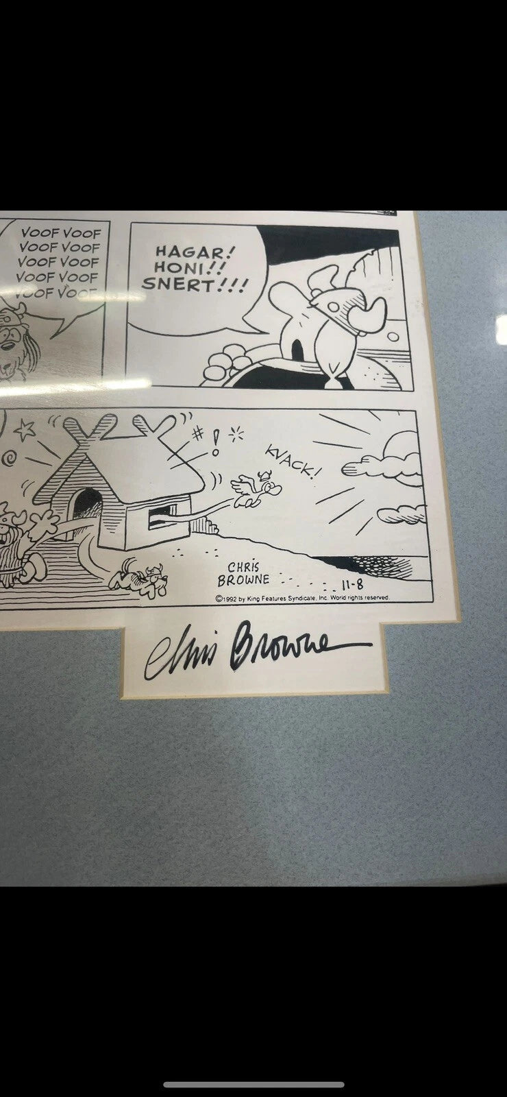 Hagar the Horrible Dik Browne Comic Strip Lithograph Sp Edition Autographed