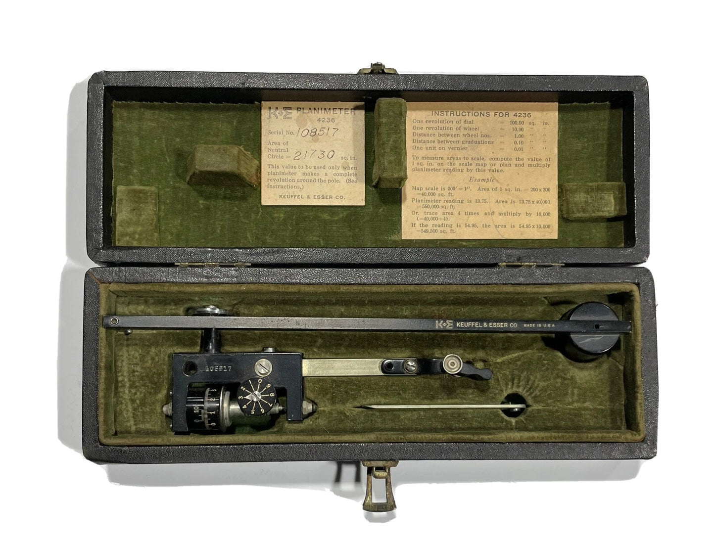 Vintage K+E Keuffel & Esser 4236 Compensating Polar Planimeter