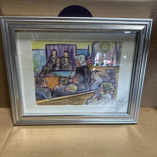 Print Copy Michael Jackson Courtroom Sketch Signed By Artist Vicki Behringer