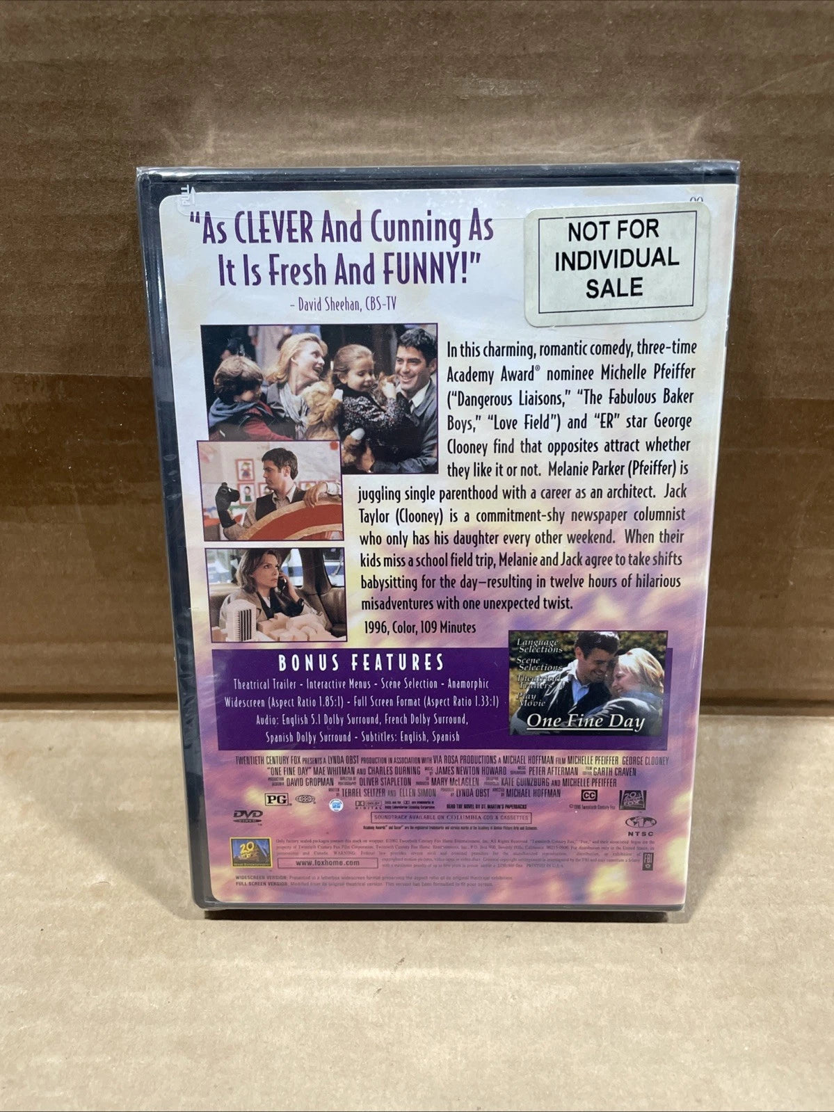NWT One Fine Day DVD Color 1996 Michelle Pfeiffer George Clooney Romance Comedy