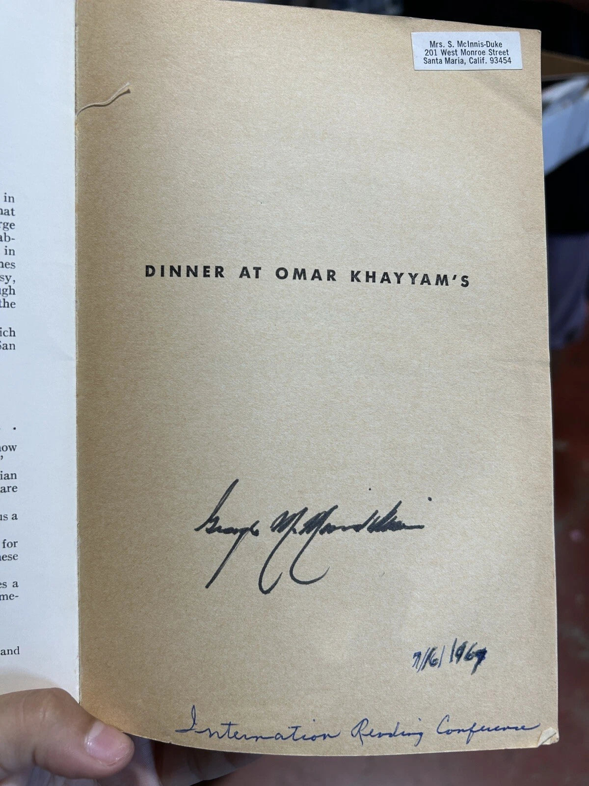 Dinner at Omar Khayyam's (Signed) by Mardikian, George, 1969, PB