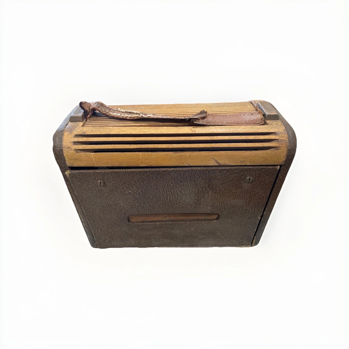 Vintage 1946 Philco Wooden Roll Top Portable Tube Radio 46-350 Untested As-is