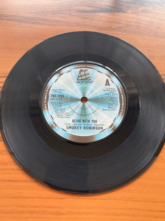 SMOKEY ROBINSON - BEING WITH YOU UK 7" SINGLE 1981 MOTOWN TMG1223