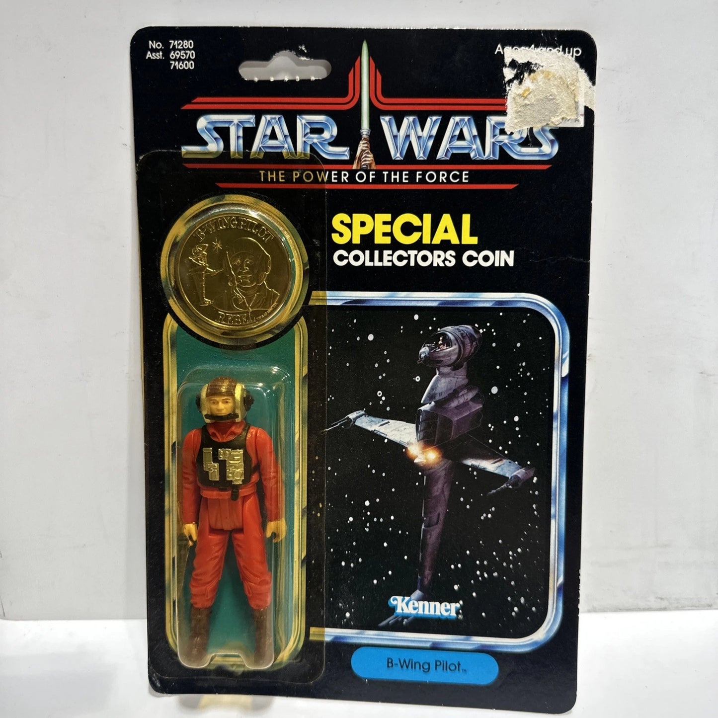 Vintage Star Wars Carded POTF B-Wing Pilot MOC GOOD