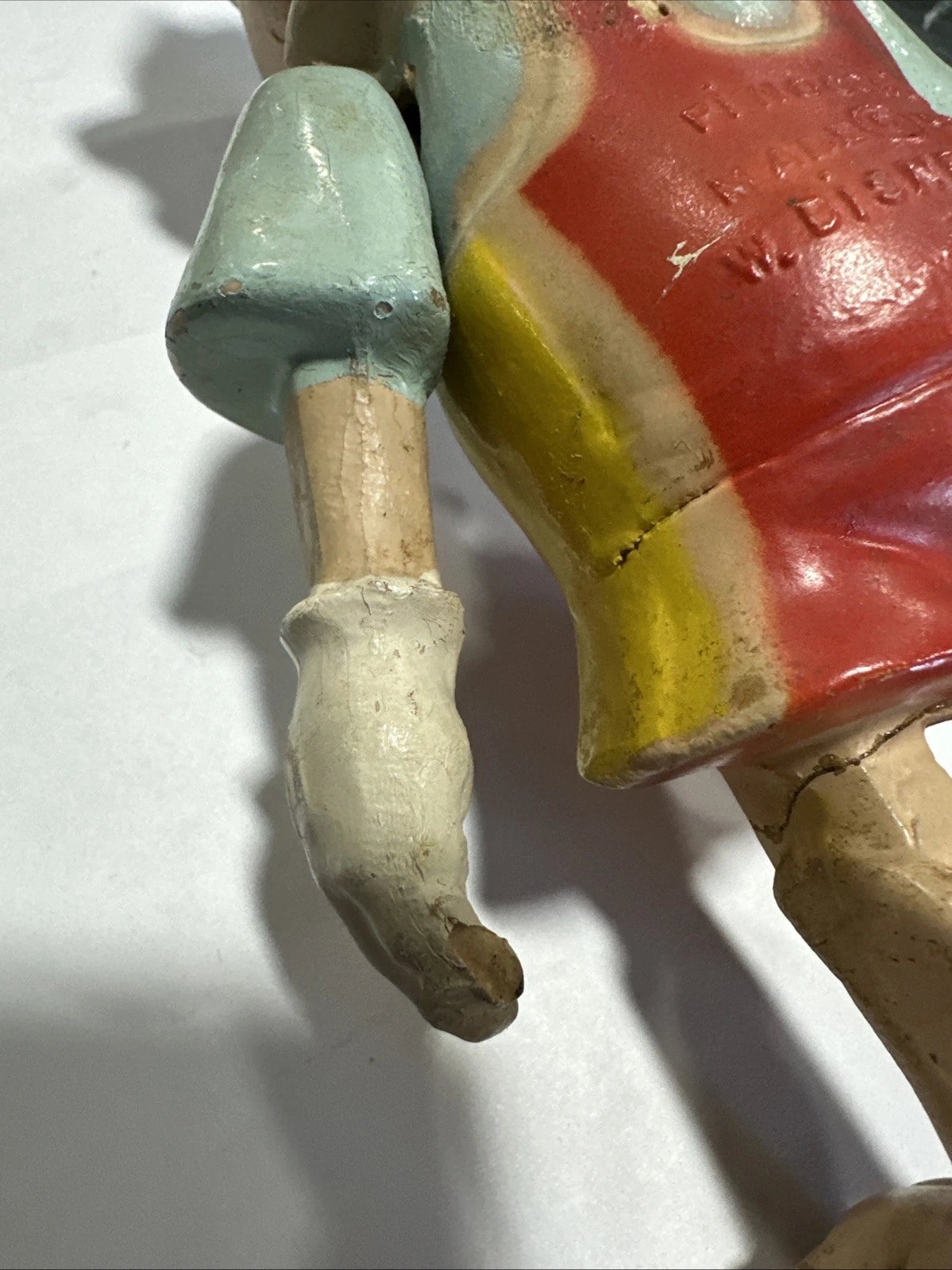 Antique Crown Toy Co 1939 10 " Pinocchio Composition Figure w/ Jointed Arms