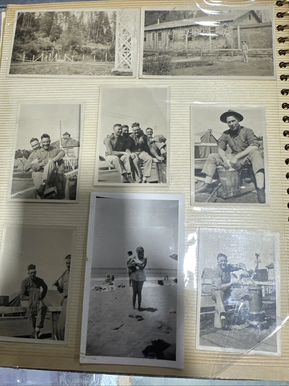 Vintage 1930-70s Photo Album Book with 100+ Photos Scrapbook Love Soldier Babies