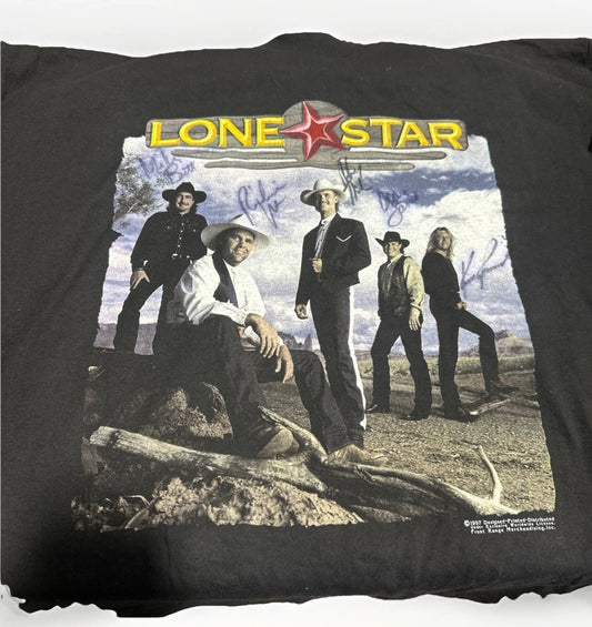 Vintage 90s Lonestar T-Shirt Crazy Nights Tour 1997 AUTOGRAPHED Size M Country