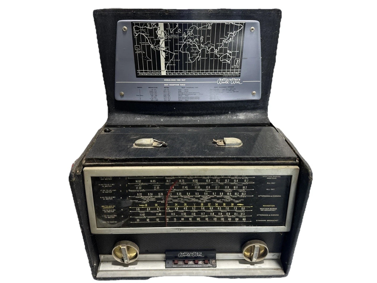 Vintage Hallicrafters World-Wide TW-1000 8-Band Tube Radio as is parts only