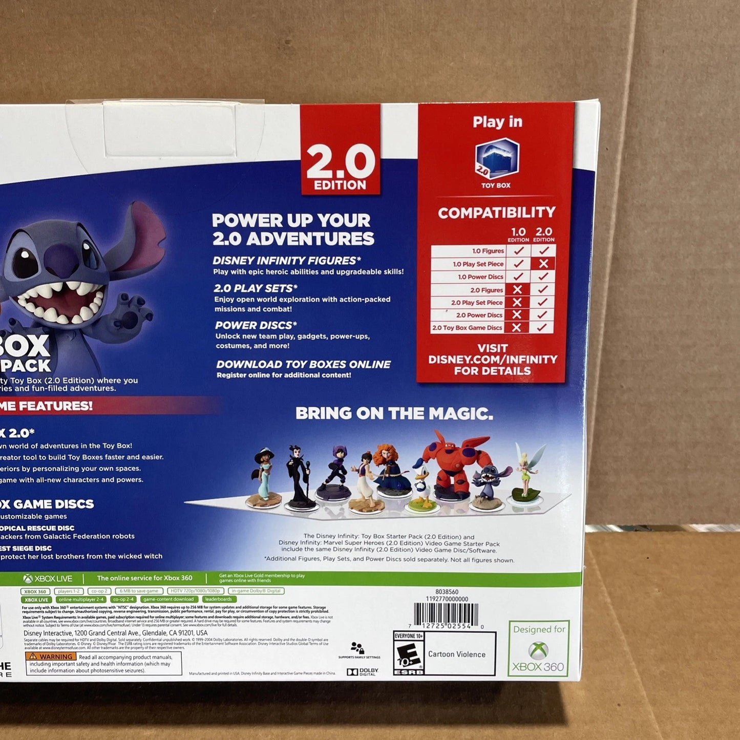 XBOX 360 DISNEY INFINITY 2.0 TOY BOX STARTER PACK GAMES STITCH & MERINDA NEW