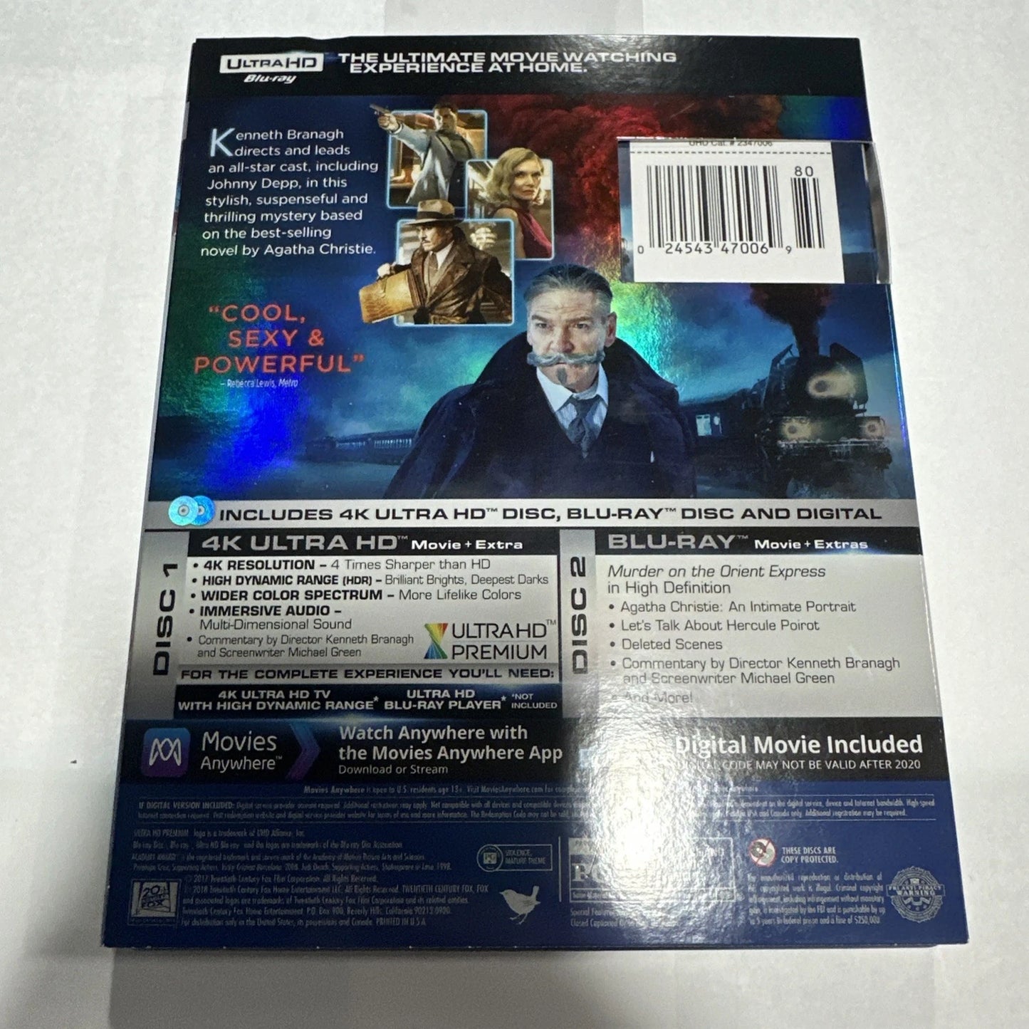 Murder on the Orient Express (Ultra HD 4K/Blu-ray, 2017) W/ Slipcover