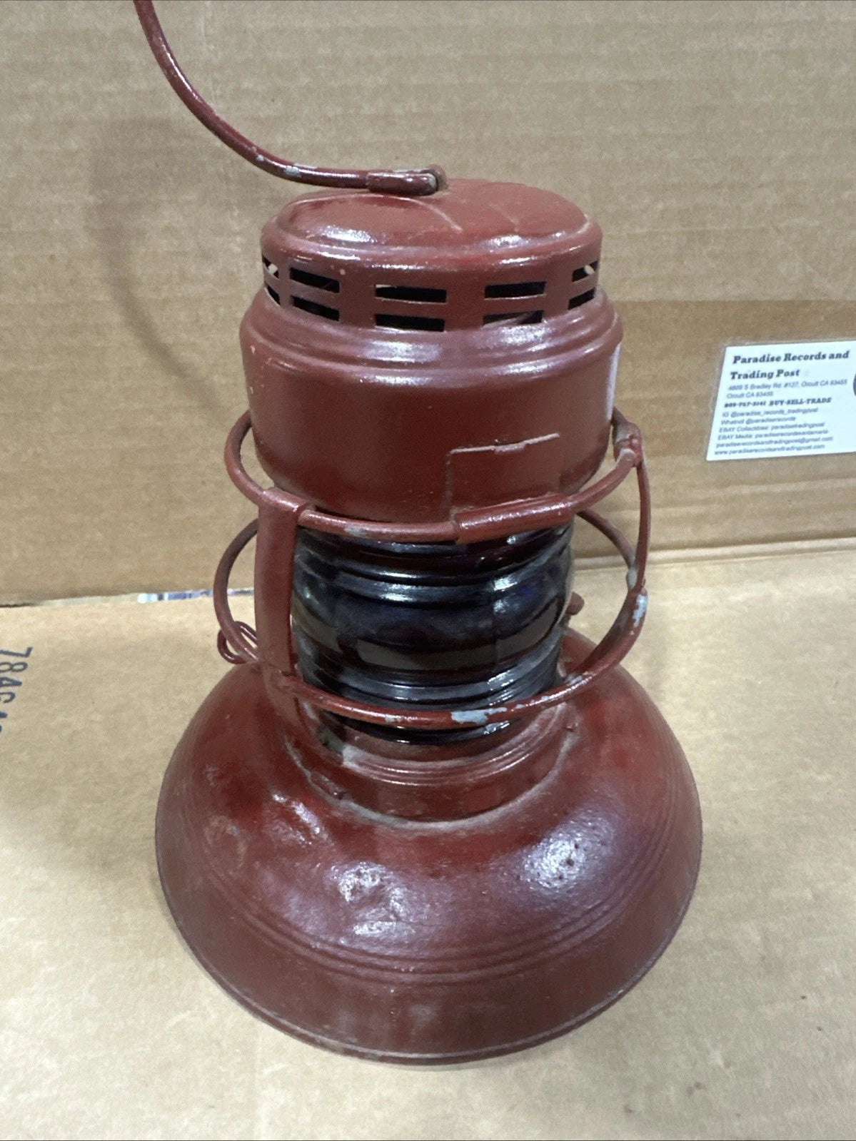 Vintage EmburyLantern No. 40 Traffic Gard Warsaw USA Embury No 40 Red Globe Orig