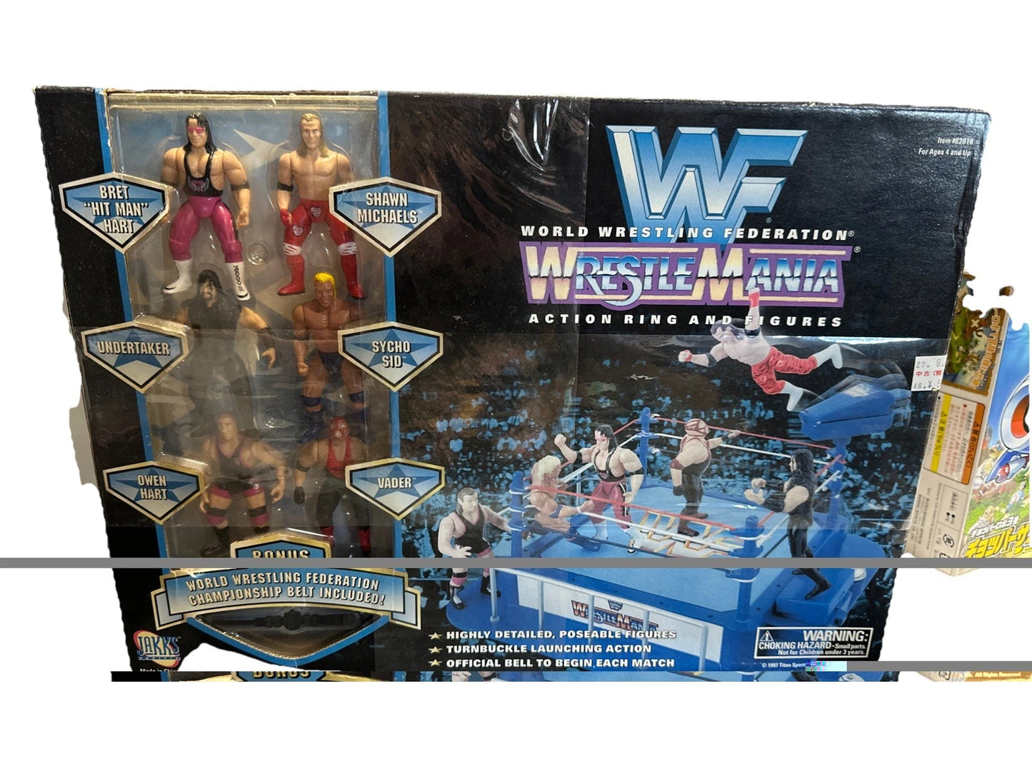 WWF/WWE Jakks Pacific 1997 Mini Wrestlemania Figures & Ring Set Vintage UNUSED
