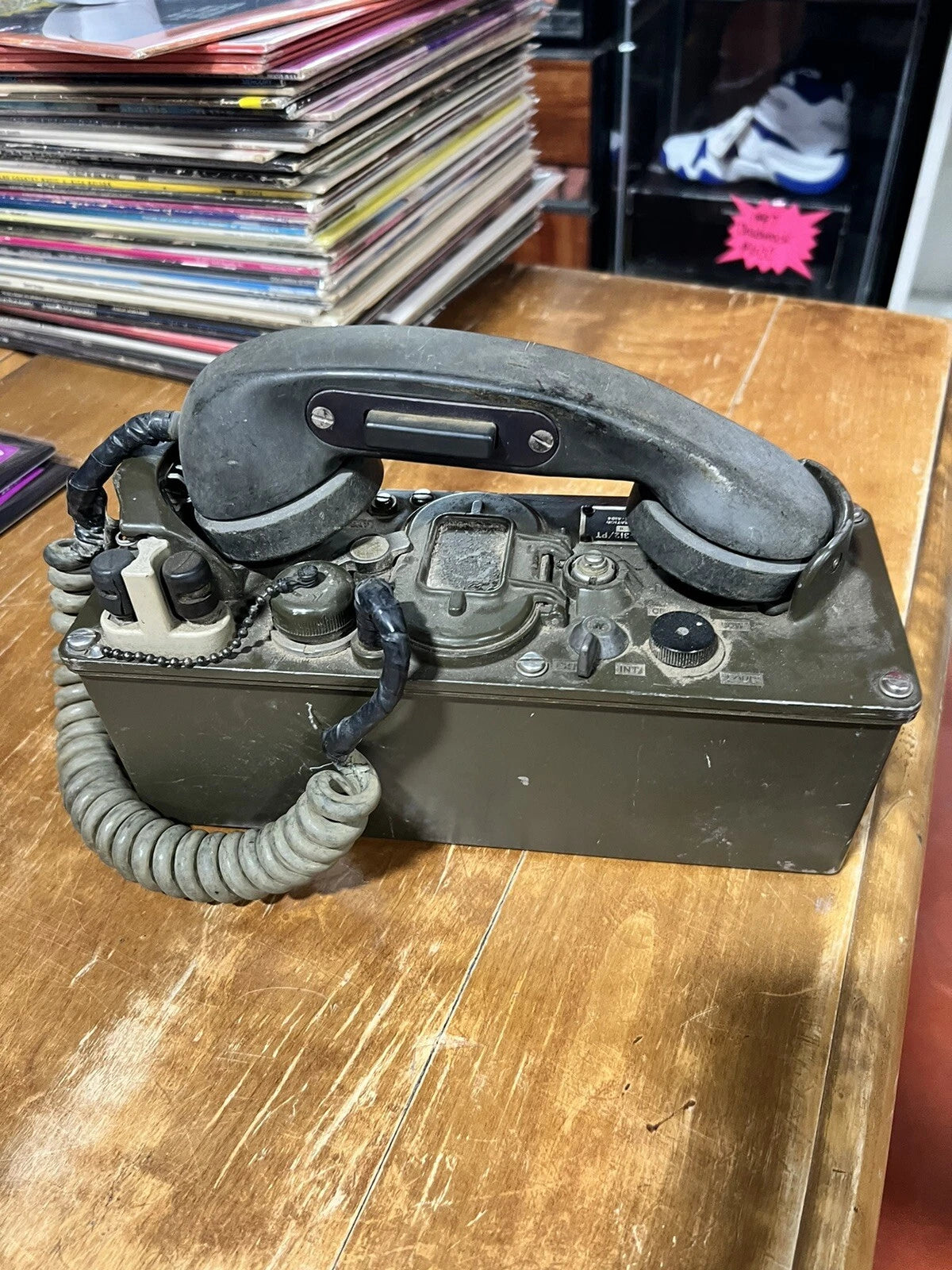 Military US Telephone Instrument Release Goods Interior Vintage