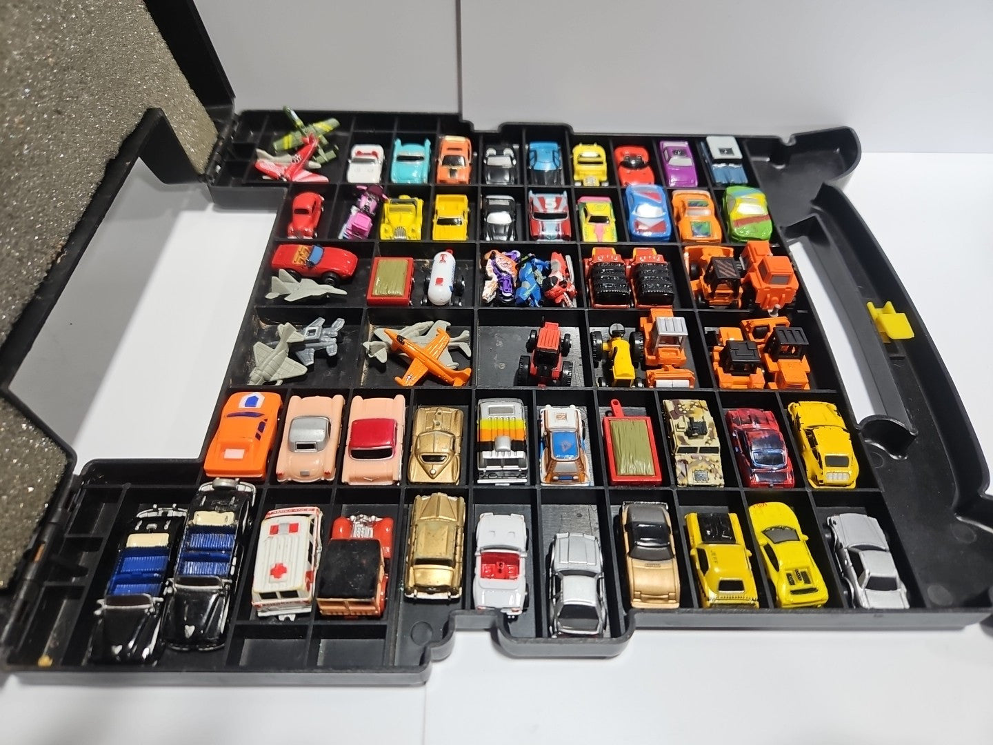 Vintage 1988 Micro Machines Lot Of 64 Vehicles & Airplanes W Case Included