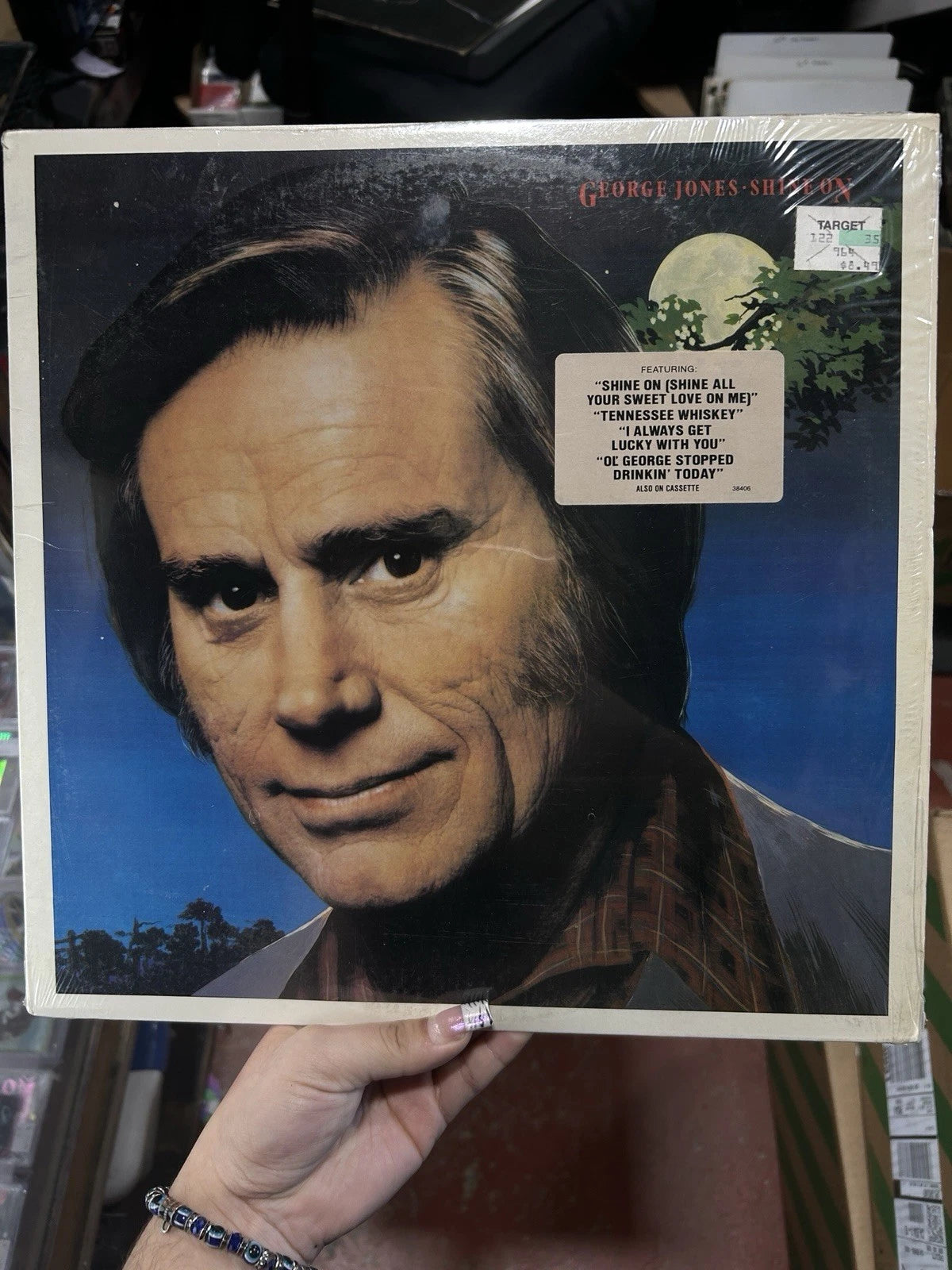 George Jones Shine On 1983 Vinyl LP Epic FE-38406 nm Hype Sticker 1st Pressing