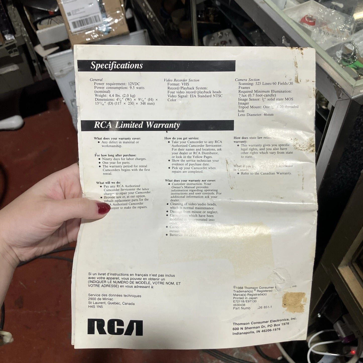 RCA VHS Camcorder UNTESTED With Case No Cord CC 275