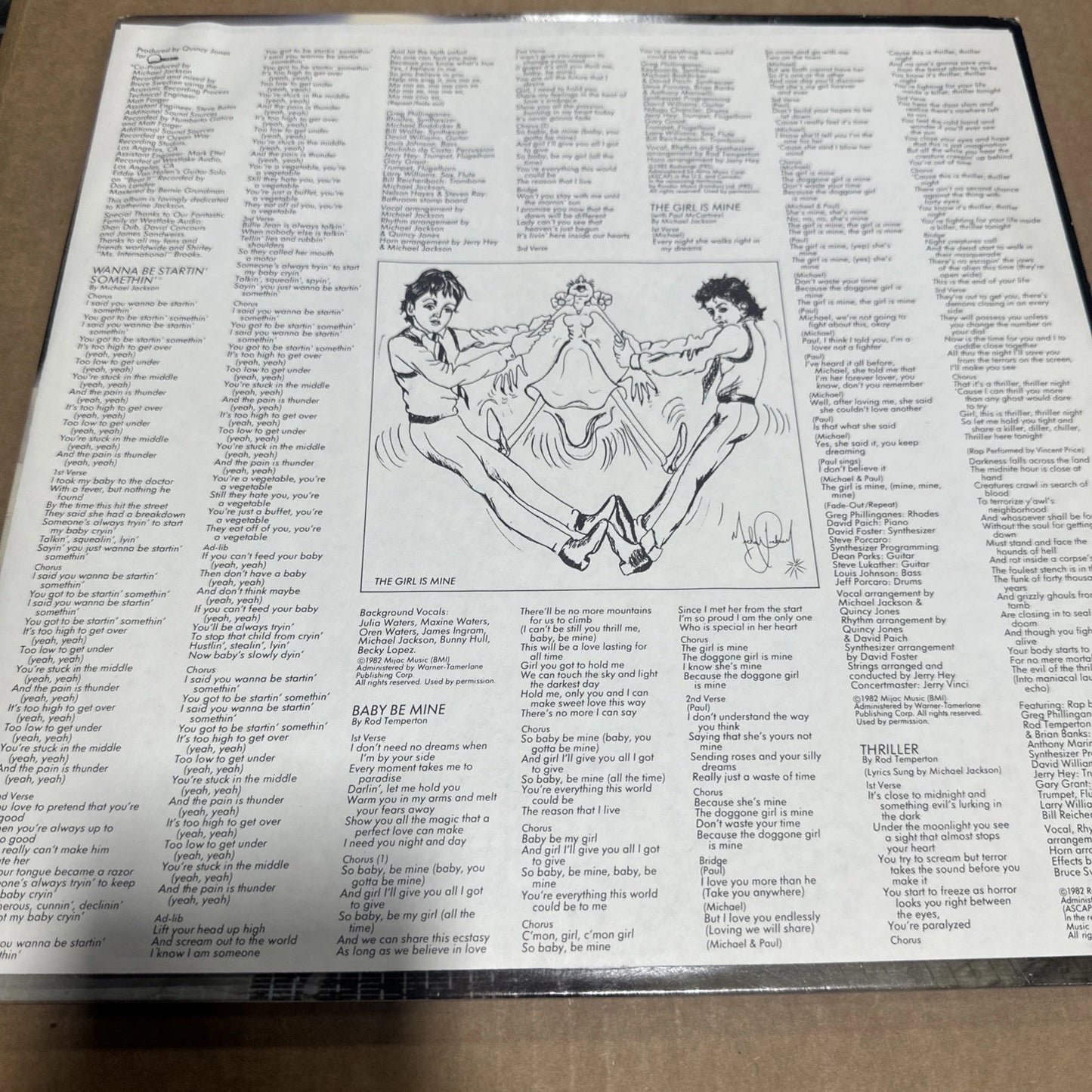 MICHAEL JACKSON THRILLER-RARE ERROR VINYL RECORD QE 38112 1st PRESS 3aa 2df