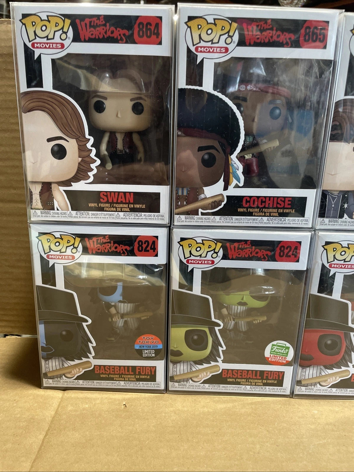 Funko Pop! The Warriors Movie Complete Set Lot Of 7 W Protectors & Case