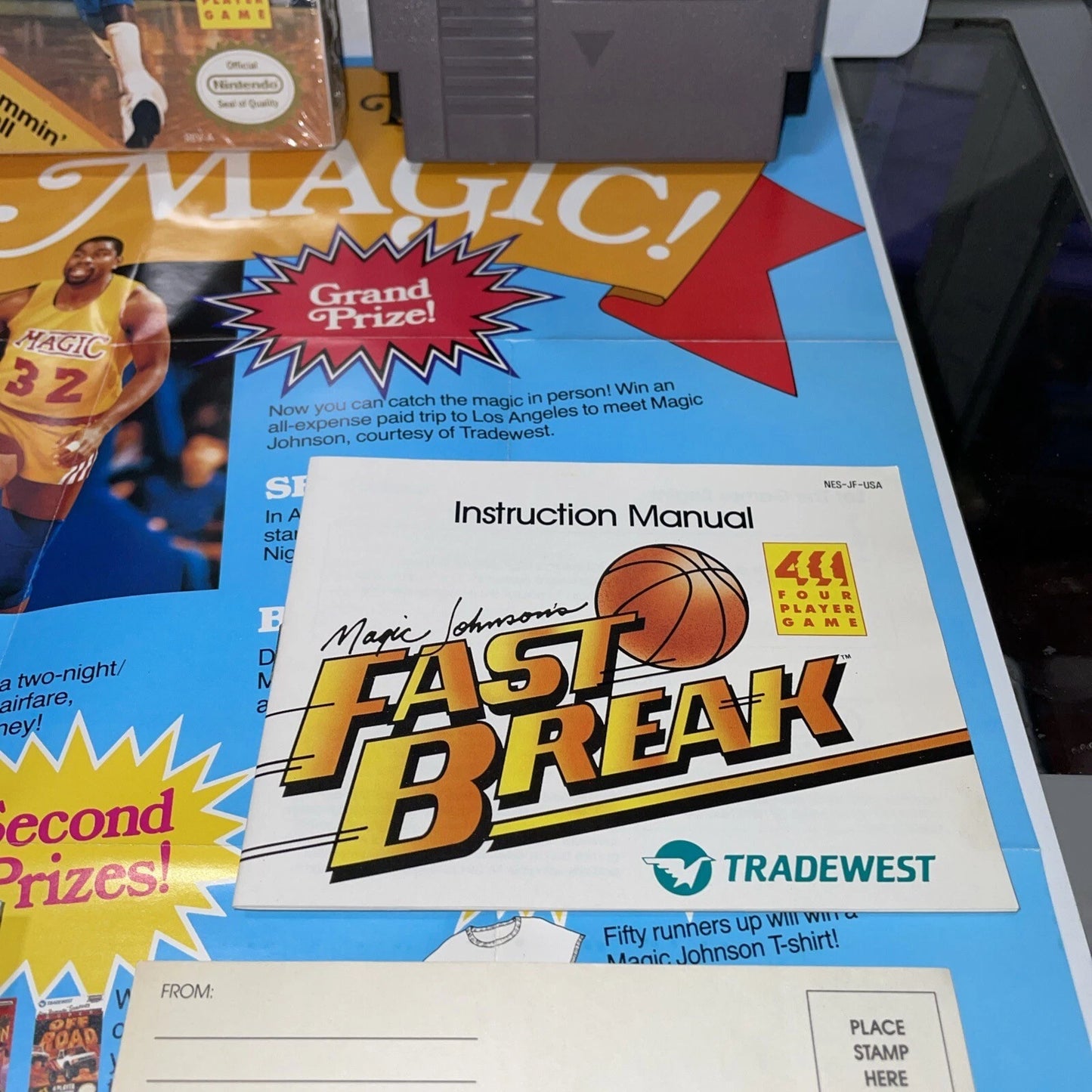 Magic Johnson's Fast Break (Nintendo, NES 1990) CIB MINT CONDITION COMPLETE