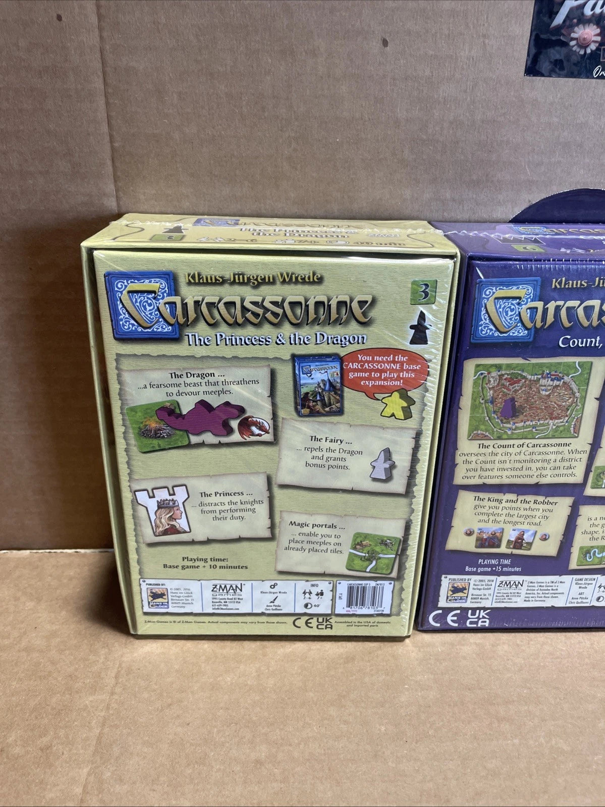 Carcassonne Expansion #3 + Expansion 6 + Expansion 8 Z-Man Games Brand New Lot 3