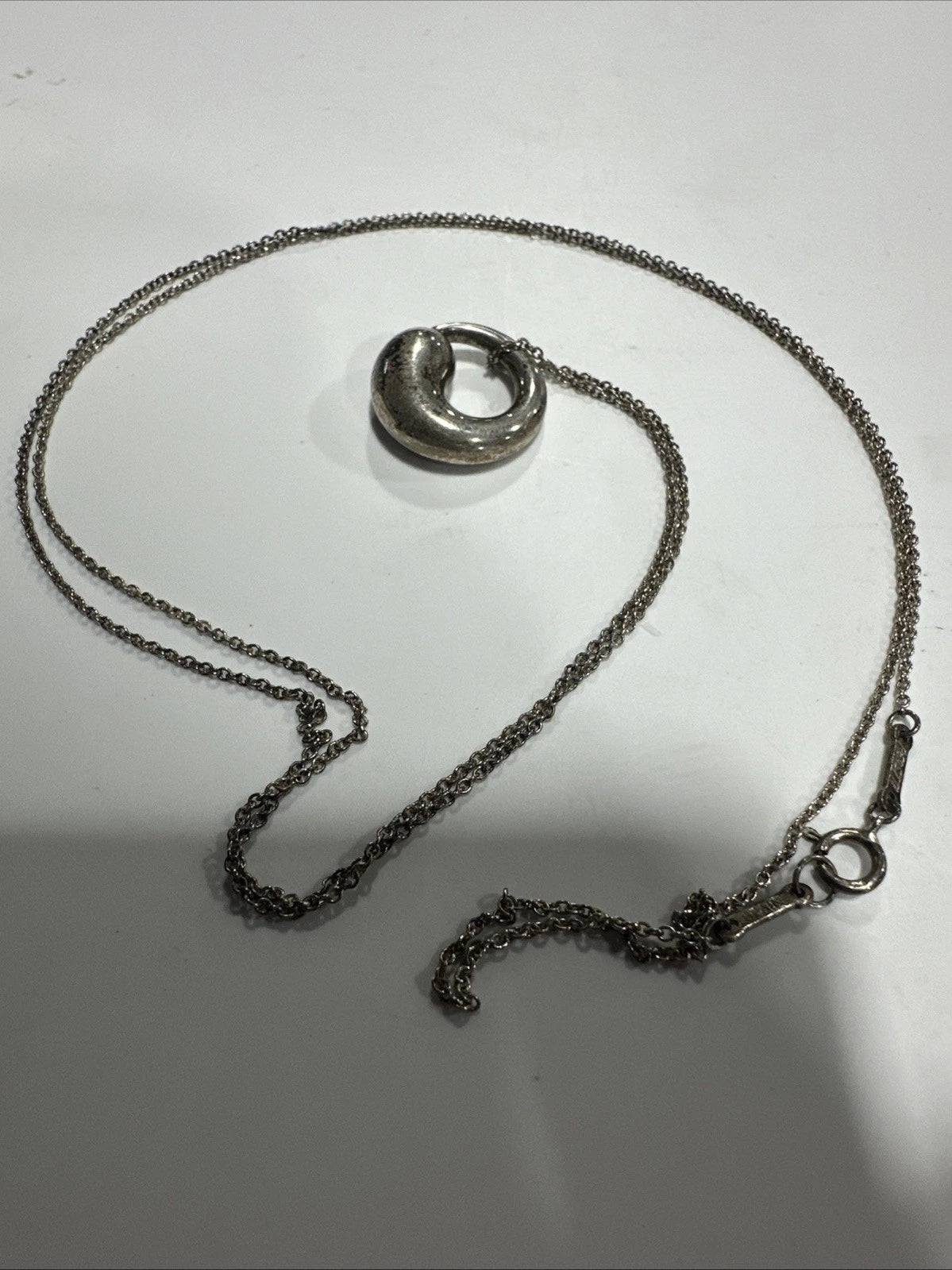 Tiffany & Co. Elsa Peretti Eternal Circle Necklace Pendant 16" Silver 925