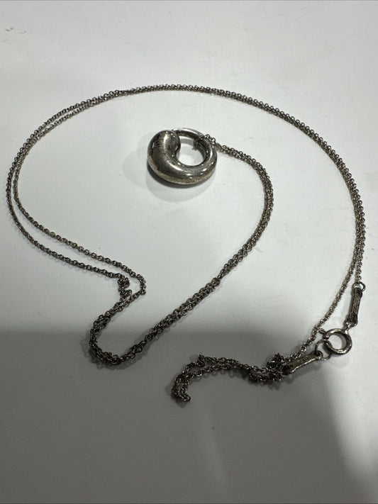 Tiffany & Co. Elsa Peretti Eternal Circle Necklace Pendant 16" Silver 925
