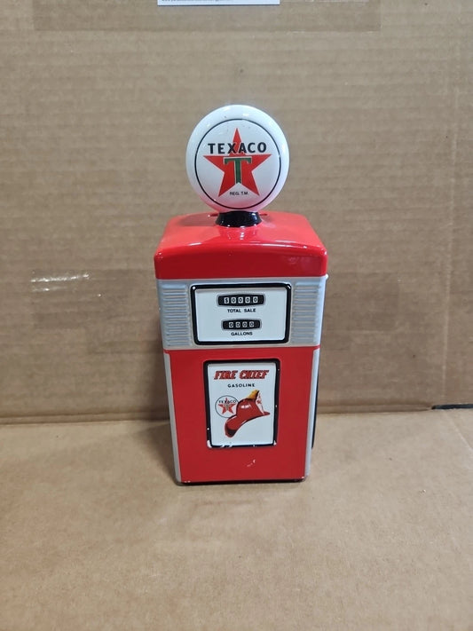 VINTAGE CERAMIC - 1950'S STYLE TEXACO FIRE CHIEF GAS PUMP - COIN BANK