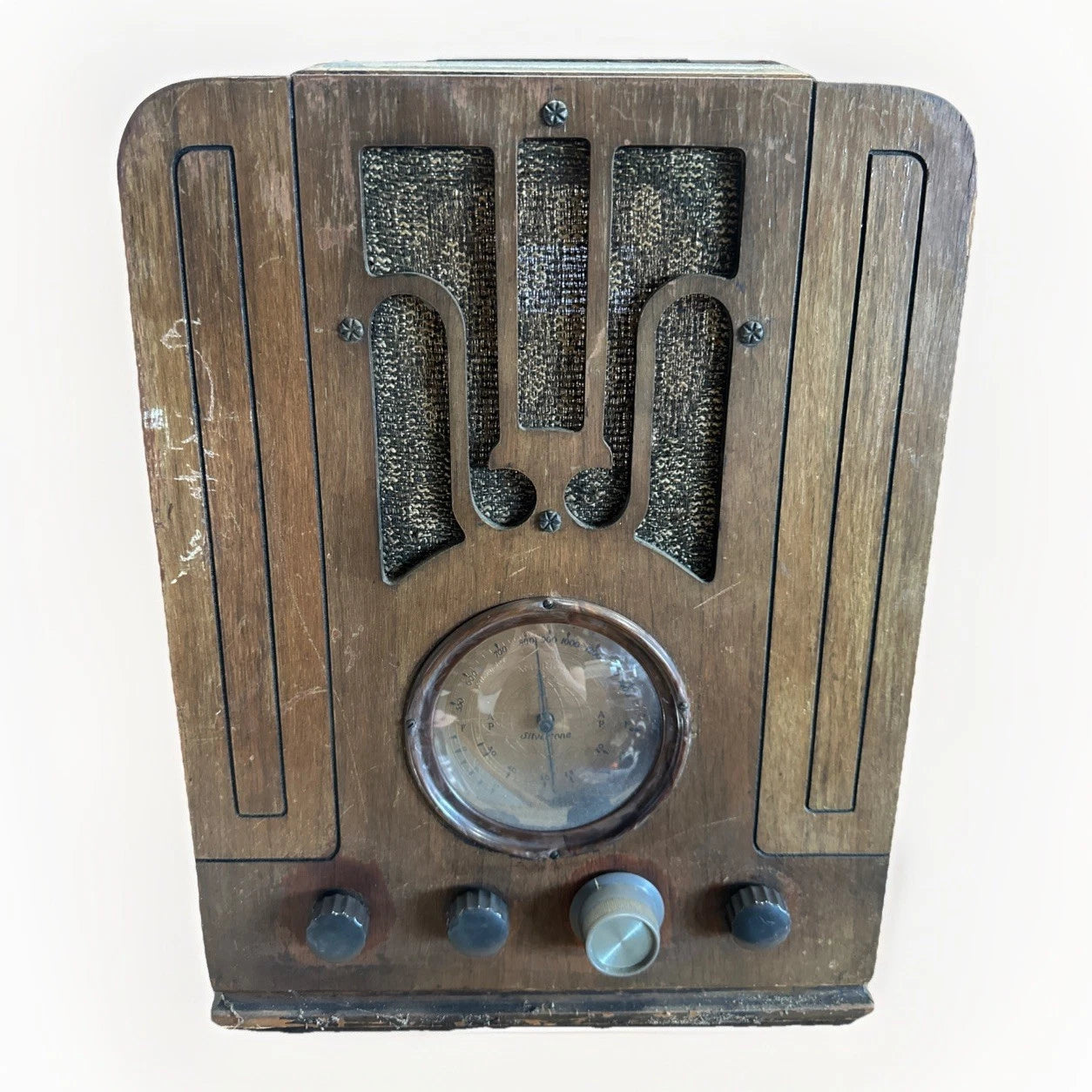 Silvertone Tube Radio Model 4564 Vintage 1930’s turns on as is parts