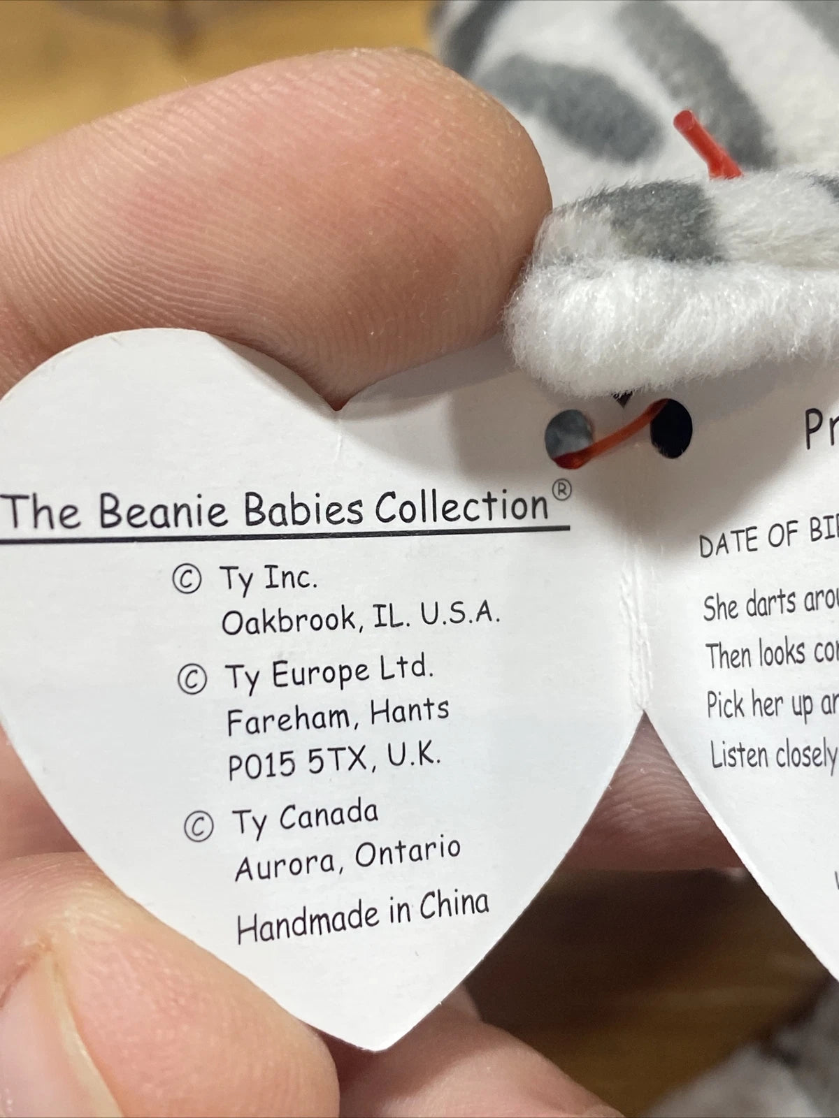 Ty Beanie Babies 1997 "Prance" MINT condition. RARE and Retired, KR(Korean Mark)