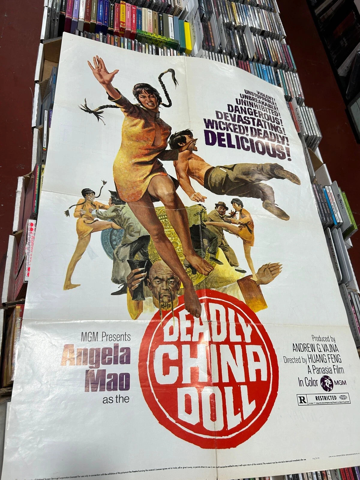 DEADLY CHINA DOLL 1973 ANGELA MAO HUANG FENG 27X41" POSTER N7869