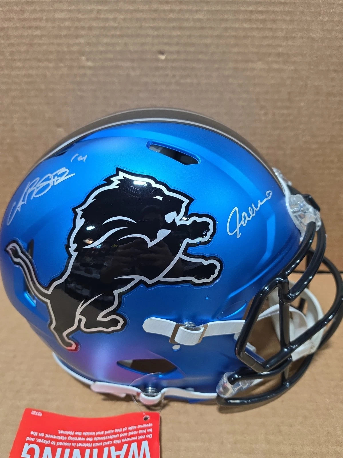 AMON-RA ST BROWN SIGNED DETROIT LIONS RAVE AUTHENTIC SPEED HELMET BECKETT