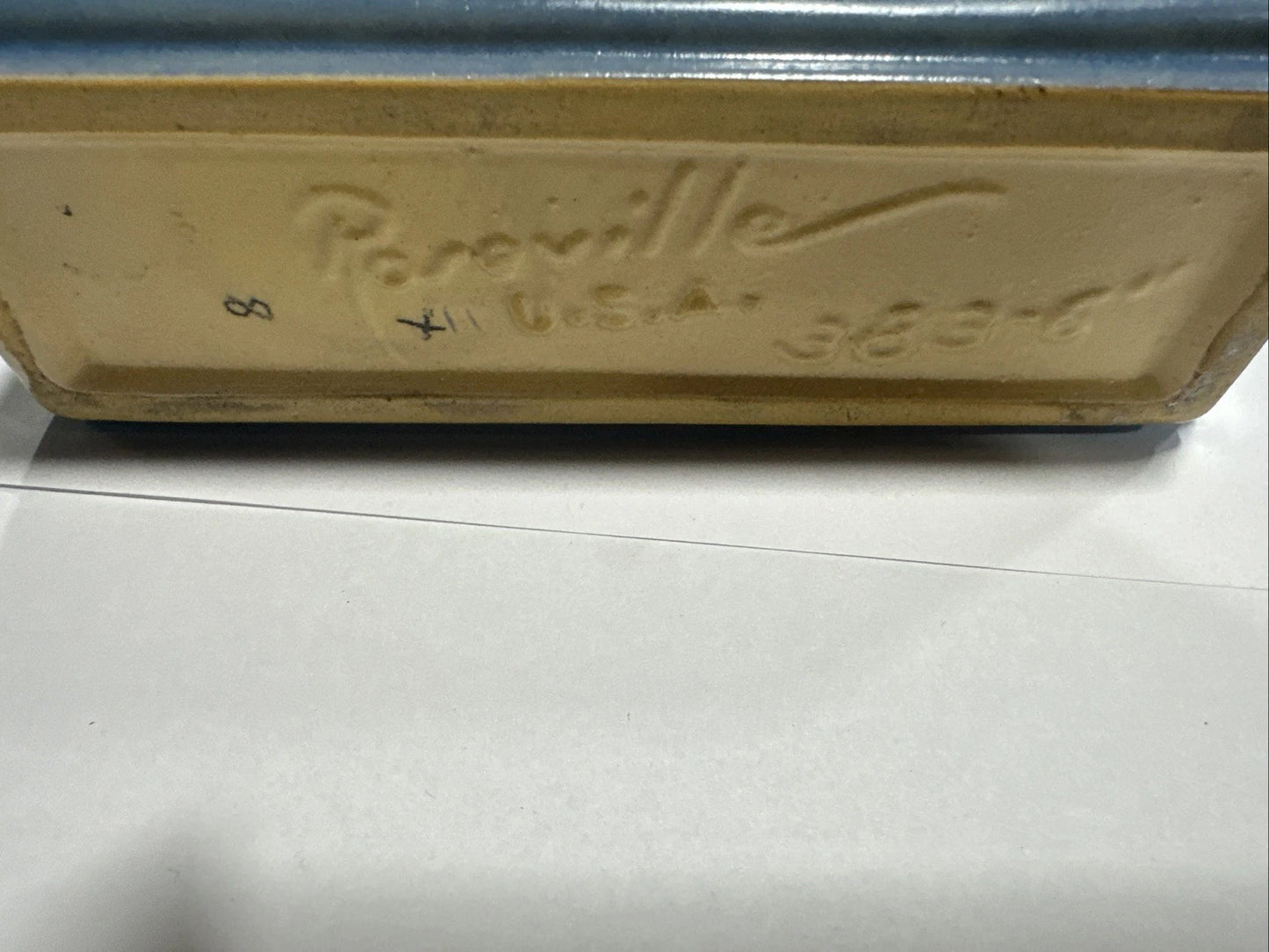 Roseville Pottery Bushberry 6" Window Planter Box Blue #383-6 Vintage 1941