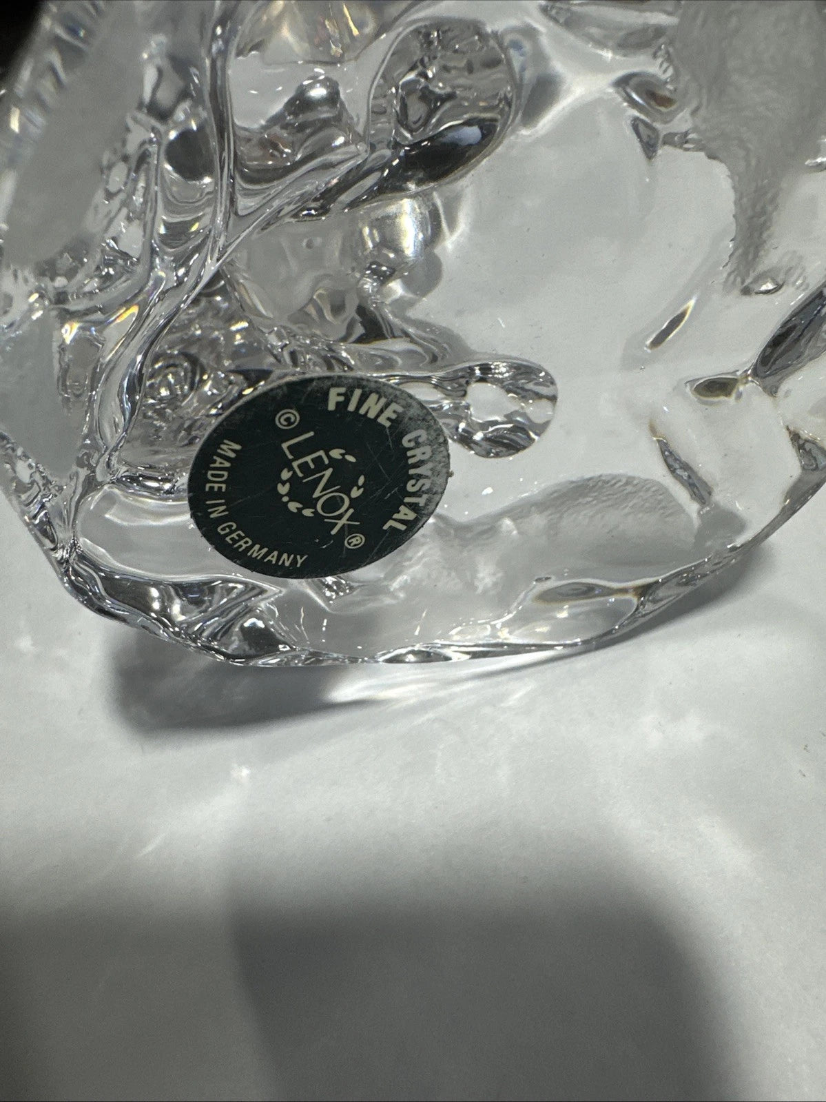 Lenox Fine Crystal Rearing Horse Figurine Frosted Mane & Tail Elegant Decor 8"