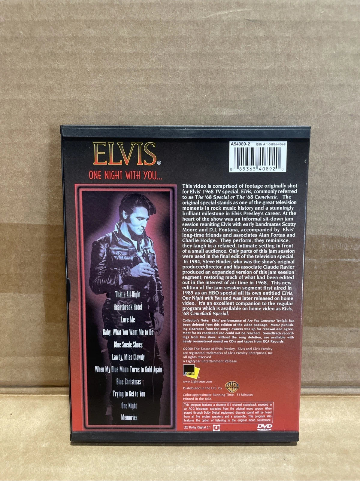 Elvis: One Night With You (DVD, 2000, Snapcase) RARE OOP Expanded Comeback Jam
