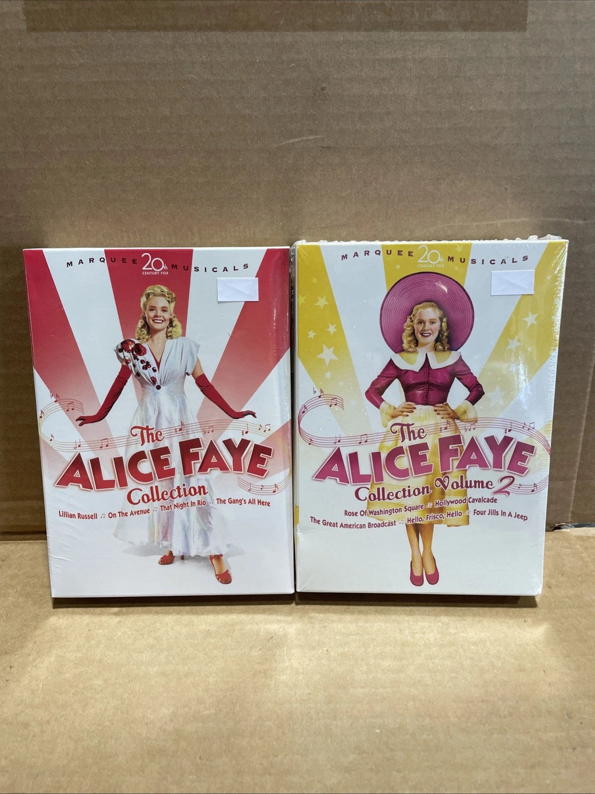 DVD ALICE FAYE VOLUME 1 AND 2 ROSE OF WASHINGTON SQUARE THE GANG'S ALL HERE