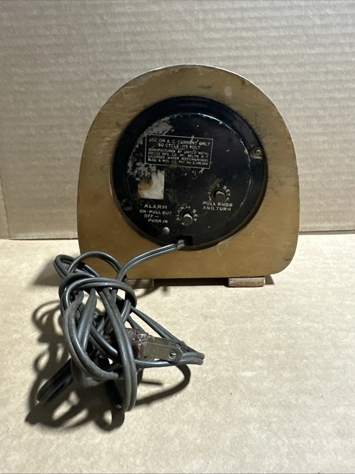 Vtg 1930-1940s Command Alarm Clock Wood Block Art Deco Alarm Clock WORKS
