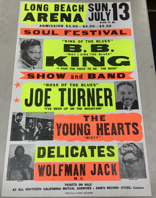 B.B. King & Joe Turner Soul Festival Large Reprint Globe Poster