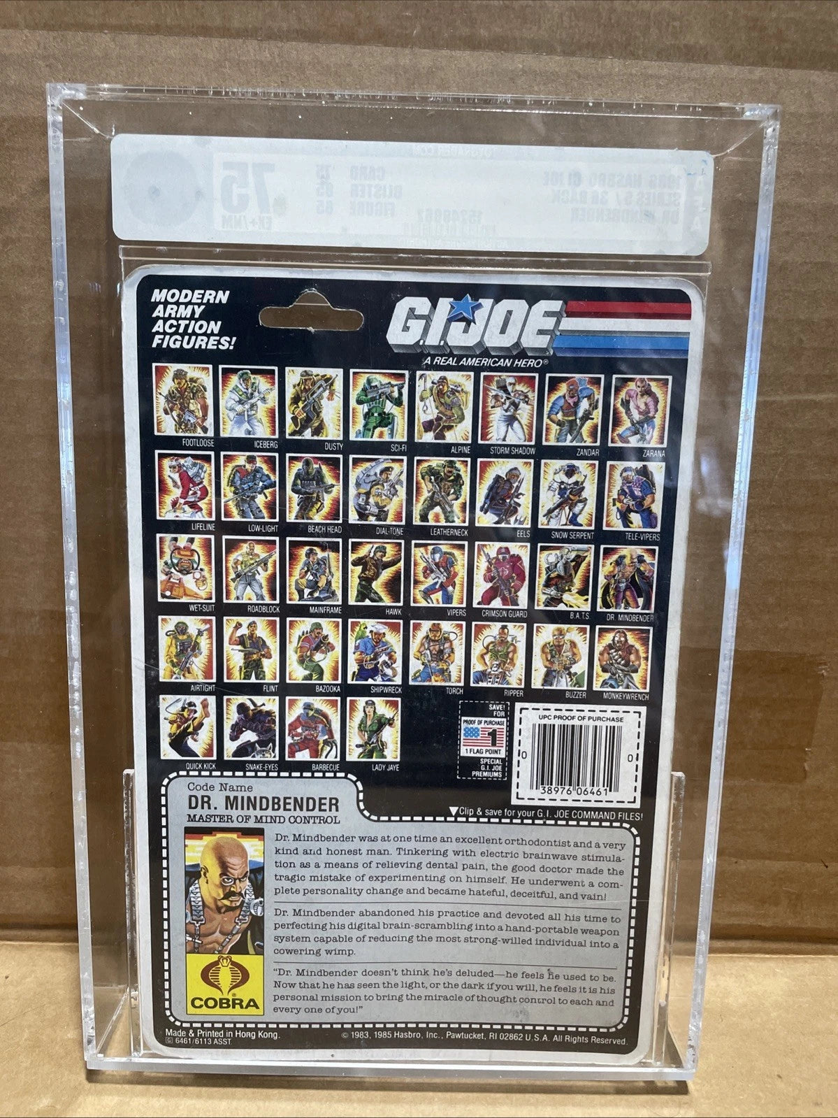 GI Joe DR. MINDBENDER 1986 AFA 75 MOC Vintage Factory Sealed Action Figure