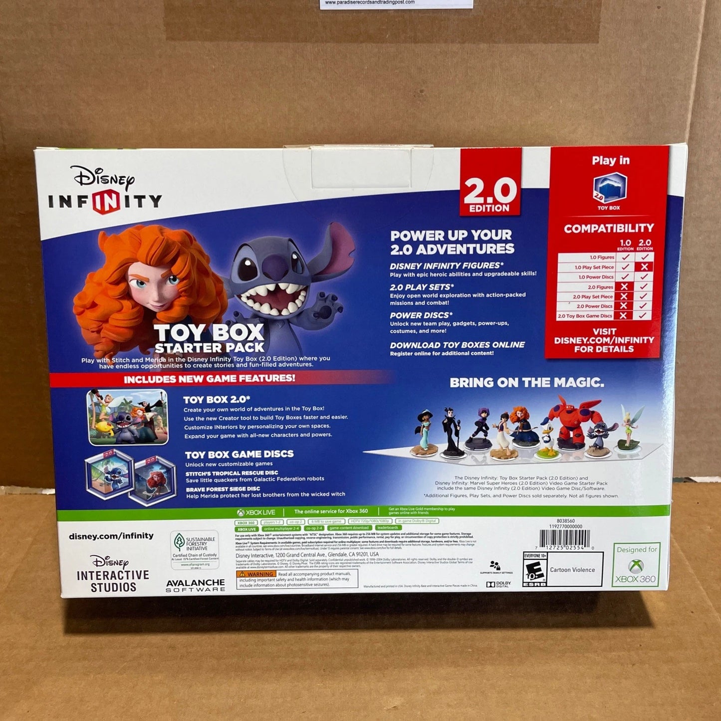 XBOX 360 DISNEY INFINITY 2.0 TOY BOX STARTER PACK GAMES STITCH & MERINDA NEW