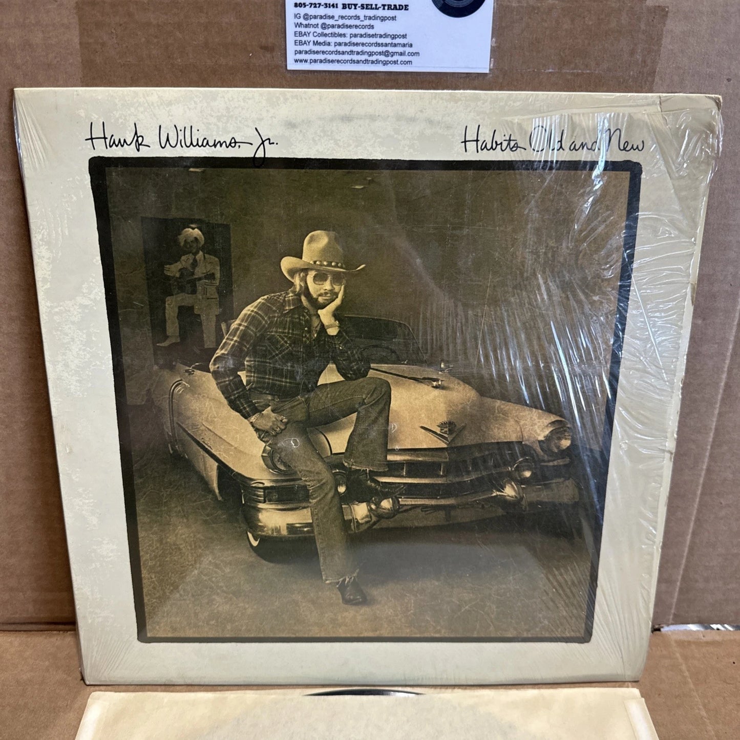 Hank Williams Jr. Habit Old And New Vinyl Record LP Eletra 6E-278 Curb Shrink