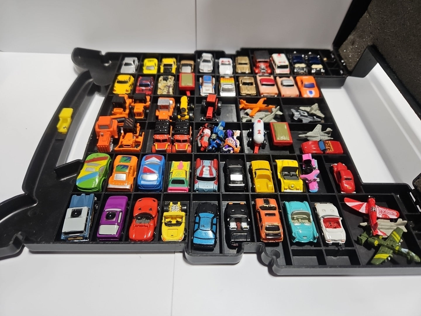 Vintage 1988 Micro Machines Lot Of 64 Vehicles & Airplanes W Case Included